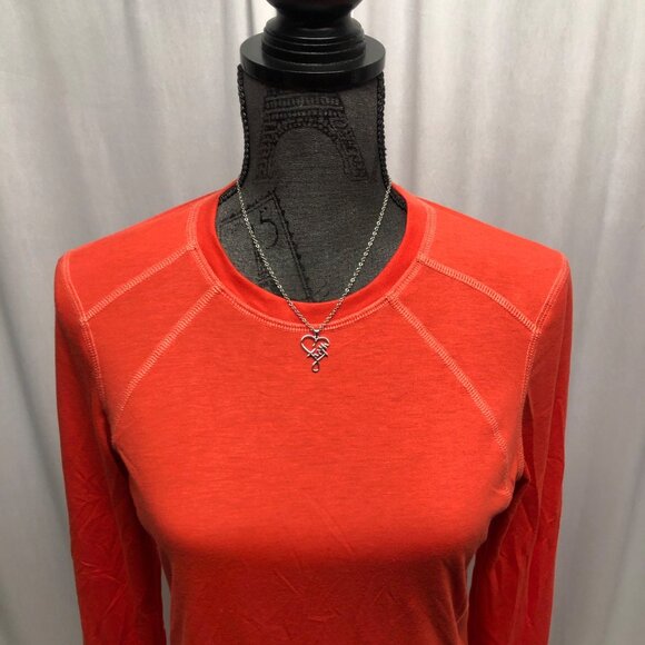 Cabelas Top Womens Size Medium Orange Dri Release Lightweight Long Sleeve - Picture 2 of 9